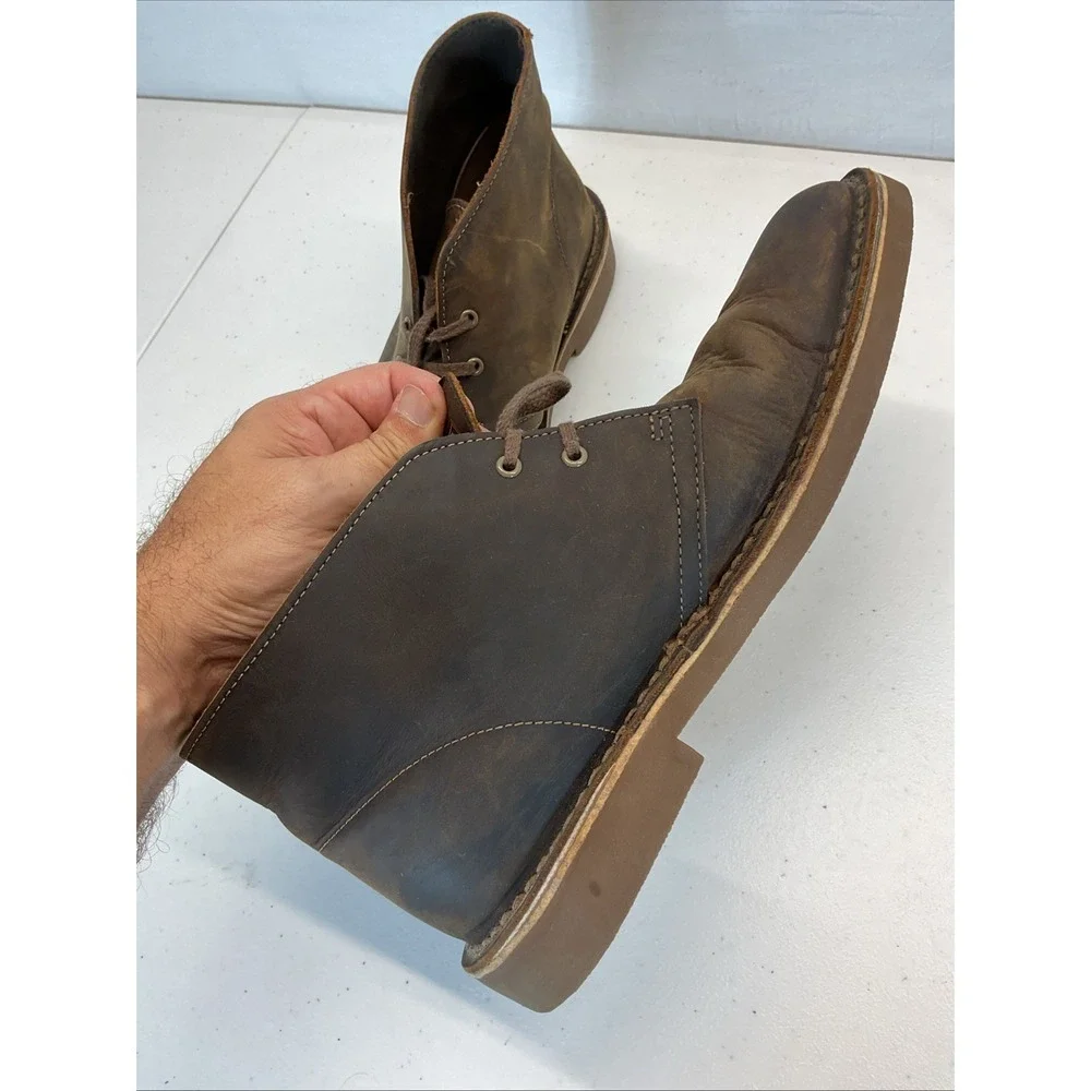 Clarks Bushacre 2 Mens Size‎ 9.5 Brown Classic Leather Ankle Chukka Boots Shoes